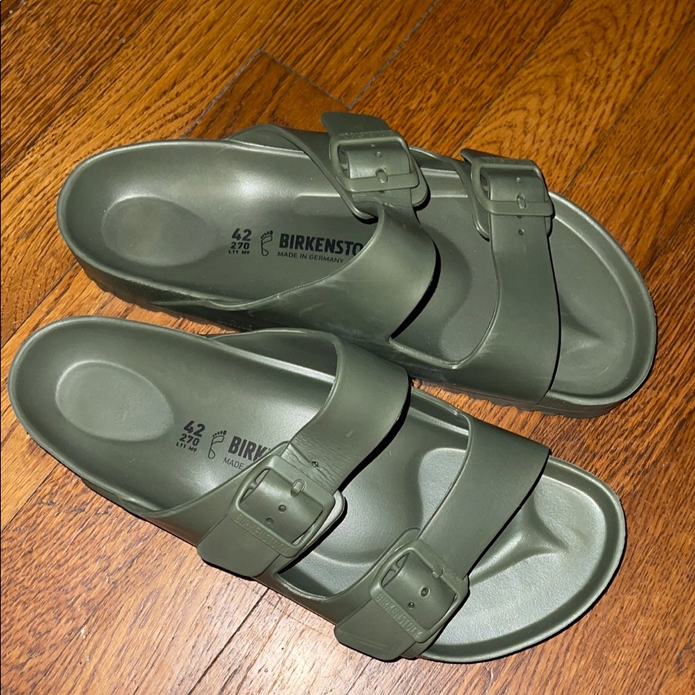 Birkenstock Olive Green Arizona EVA Cross Strap Sandals